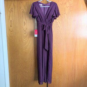 JJ's House Purple Chiffon Jumpsuit Size 12